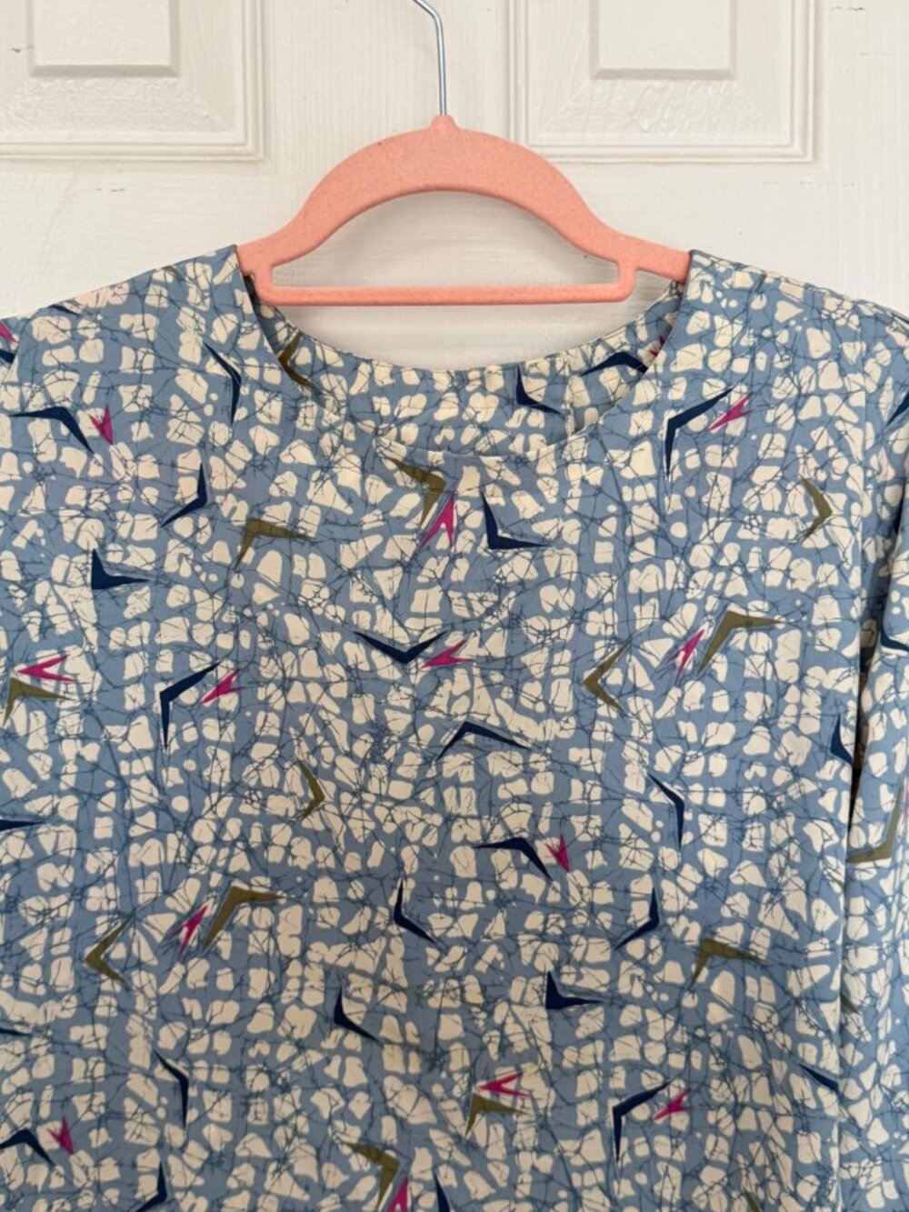 Vintage Country Sophisticates Made in the U.S.A. Long Sleeve Blouse XL Blue - Picture 3 of 9